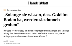 Handelsblatt Article on Dirty gold Screenshot