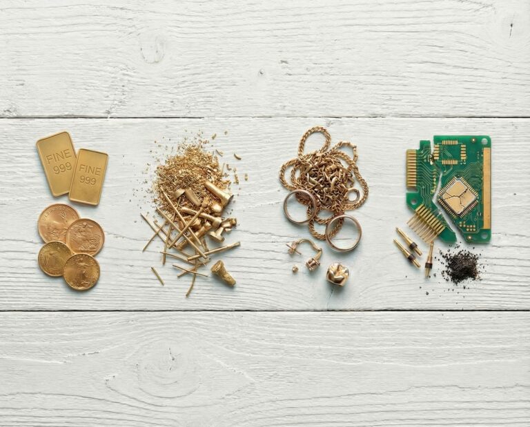 Four different categories of recycled gold