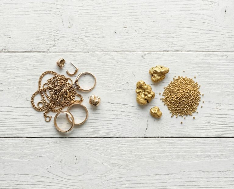 Picture of newly mined gold and recycled gold
