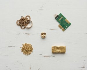 Image of recycled gold from various sources